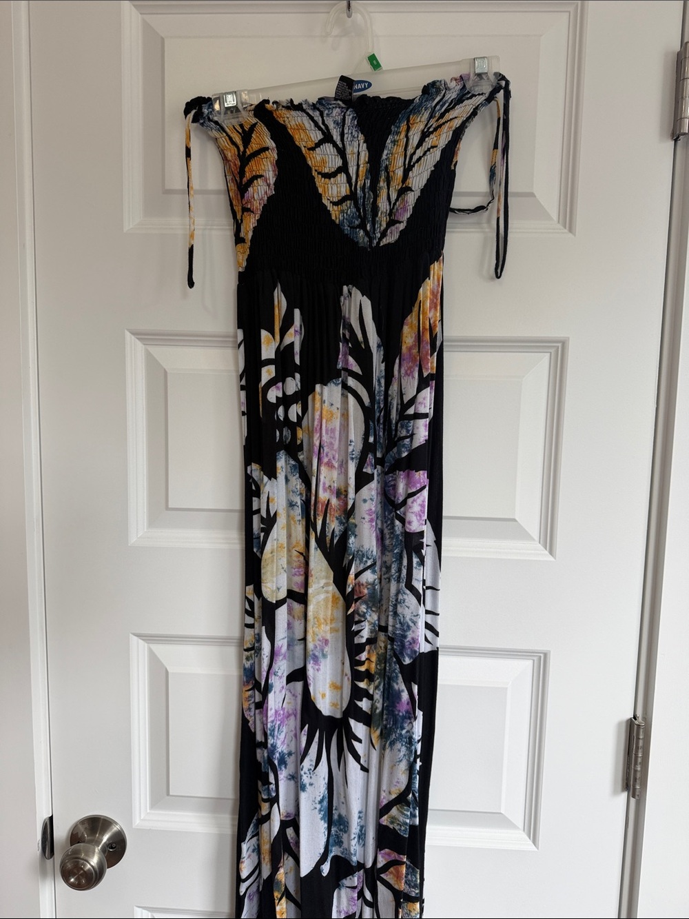 Black Floral Smocked Maxi Dress - Women